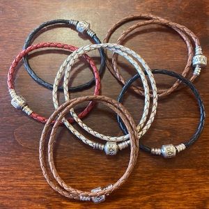 Listings coming soon! Pandora Braided Leather Bracelets with Sterling Silver